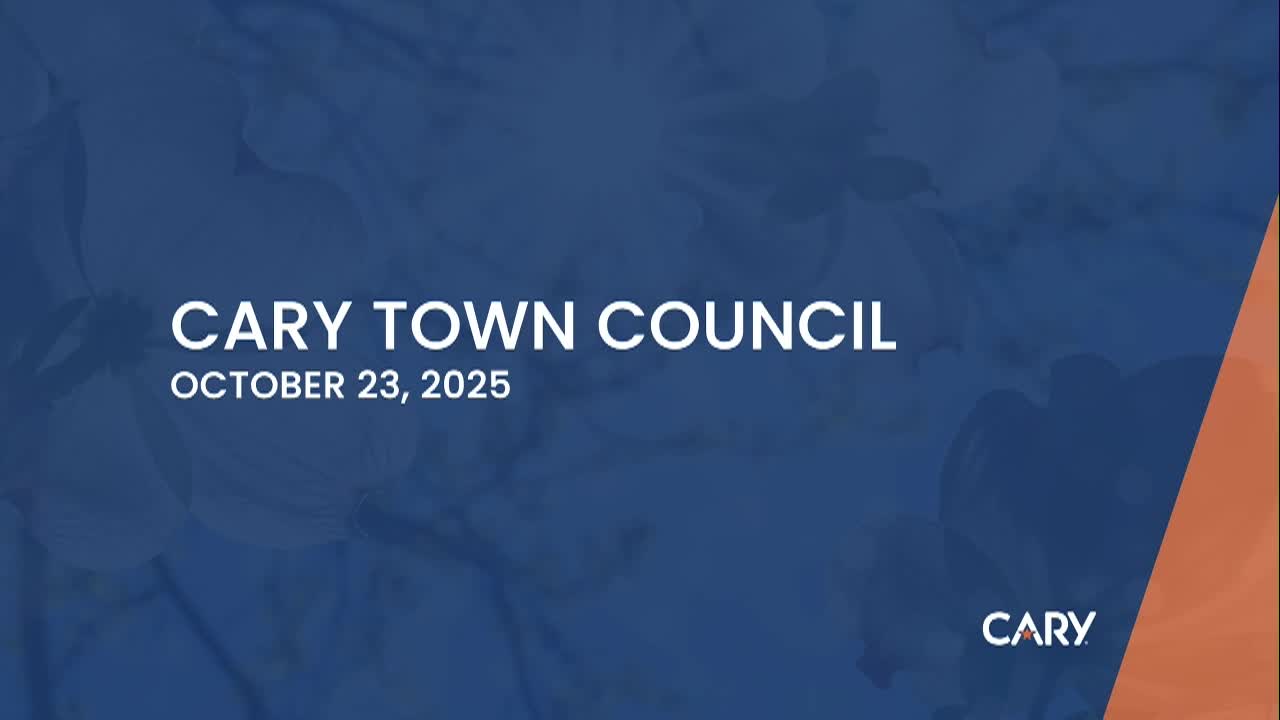 Cary Town Council: October 23, 2025